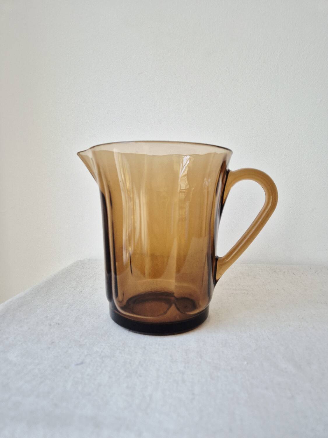 Vintage amber glass pitcher '1970s - Duralex France
