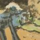 Modern lithograph signed Ardengo Soffici Haystack and Cypress 1962