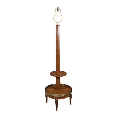 Important Lampadaire en Marqueterie, style Transition Louis XV / Louis XVI