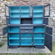 Vintage Mado sideboard, grey restyled, blue interior, 50s