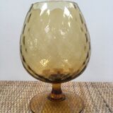 Empoli cup vase in amber yellow glass 1950