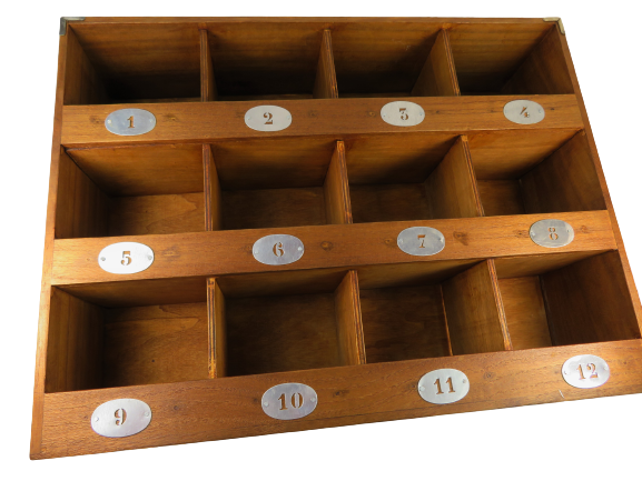 Cabinet with workshop lockers, restored / restyled hotel furniture style