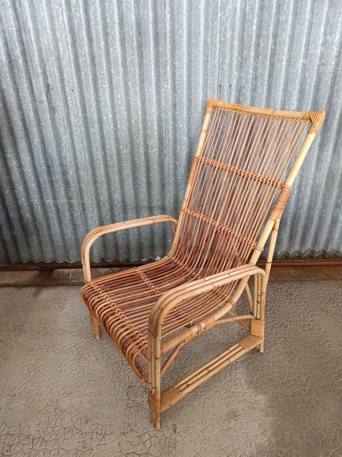 Large adult rattan armchair