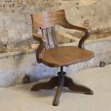 English American office armchair circa 1900 in oak