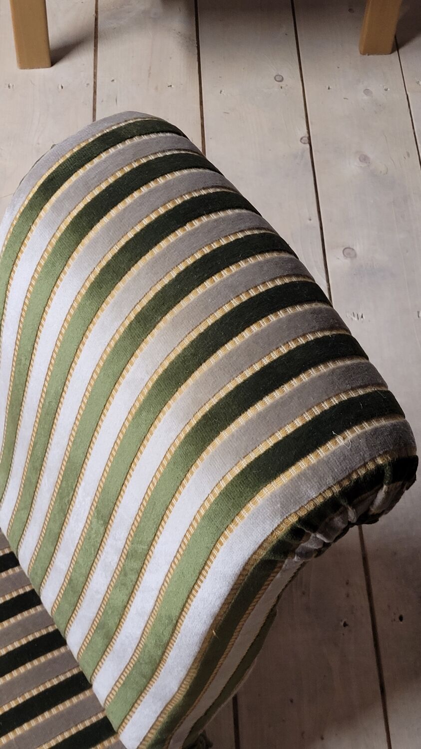 Napoleon III period velvet fireside chair