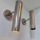 Pair of modernist adjustable wall lights, chrome metal, France 1960