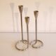 Pair of vintage candle holders in cast aluminum 1970