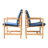 Paire de fauteuils en chêne de Borge Morgensen