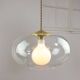 Italian Mid-Century Glass and Brass Pendant Lamp