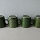 Lot of 4 ceramic mugs, your khaki, 70s