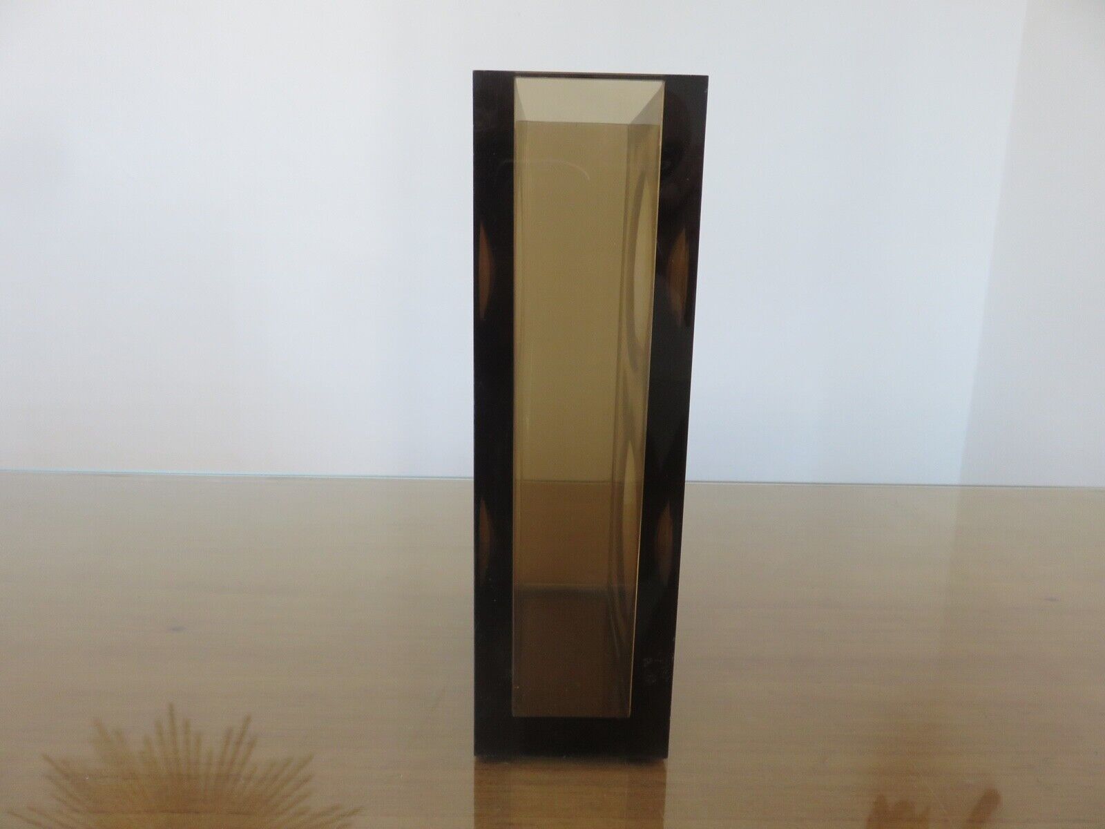 Vase Guzzini design by Fabio Manlio Ciocca in amber plexiglass 70s