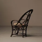Fauteuil sculptural en bois courbé , Art Populaire, vers 1900