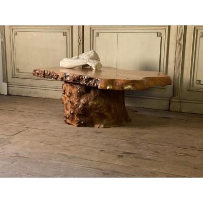 Salon table in racine vernie