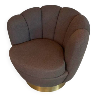Fauteuil Marron et Or