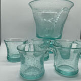 Punch service, Medici sangria in blue bubbled glass