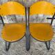 Pair of Chairs SOUVIGNET Model ELODIE Grey Metal & Wood Made in France