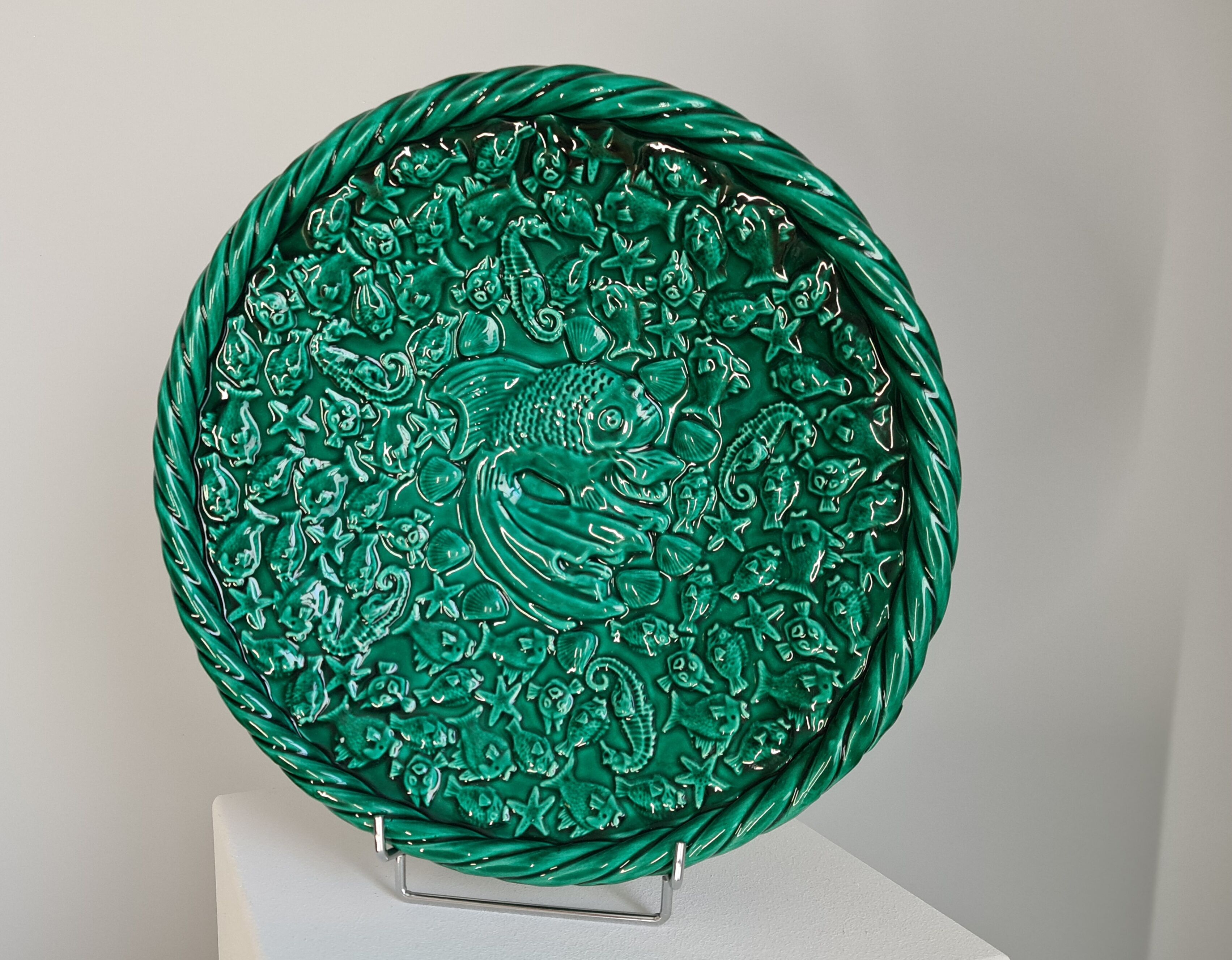 Fruit cup or Vallauris dish in Massier green 50