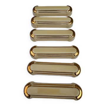 Porte-couteaux Vintage Art Déco – Céramique Beige crème et Liserés Or
