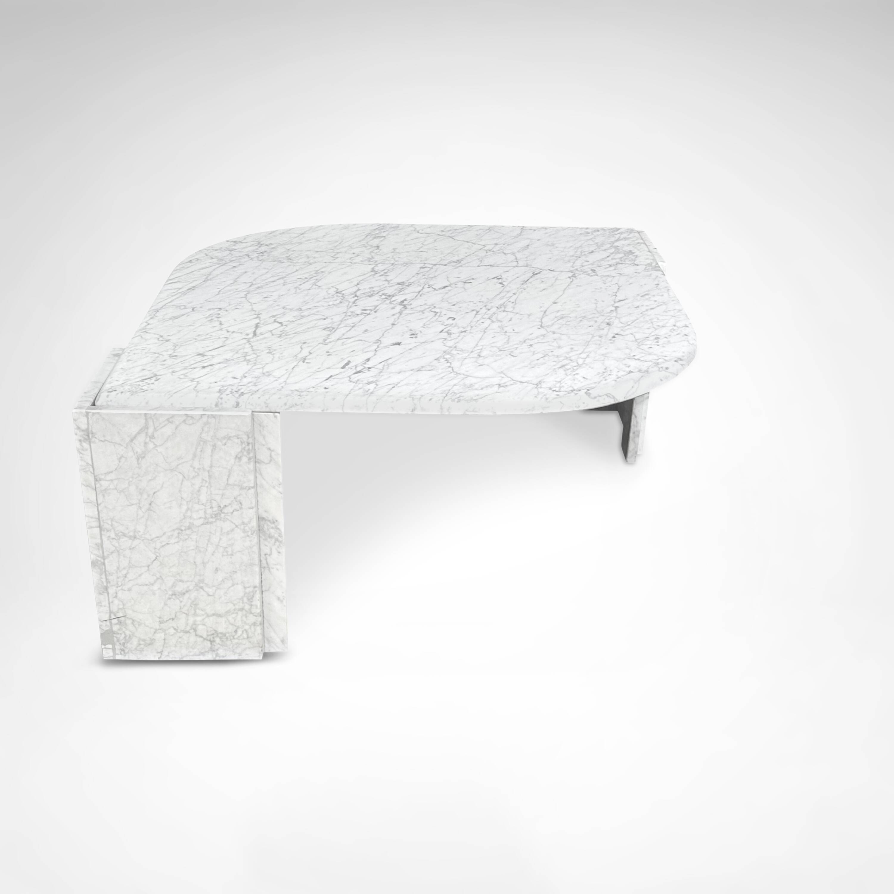 Carrara marble teardrop coffee table Germany 1980s