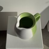 90s white and green ceramic carafe H17 D11