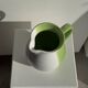 90s white and green ceramic carafe H17 D11