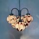 XL Italian purple and white Murano glass swirl chandelier, 1970s