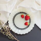 Set of 10 dessert plates flowers petals daisy Duralex Made in France 70s