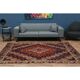 1970s Vintage Turkish Oushak Handmade Wool Cotton Red Kilim Rug 195x263