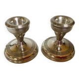 Pair of small silver candlesticks with hallmarks