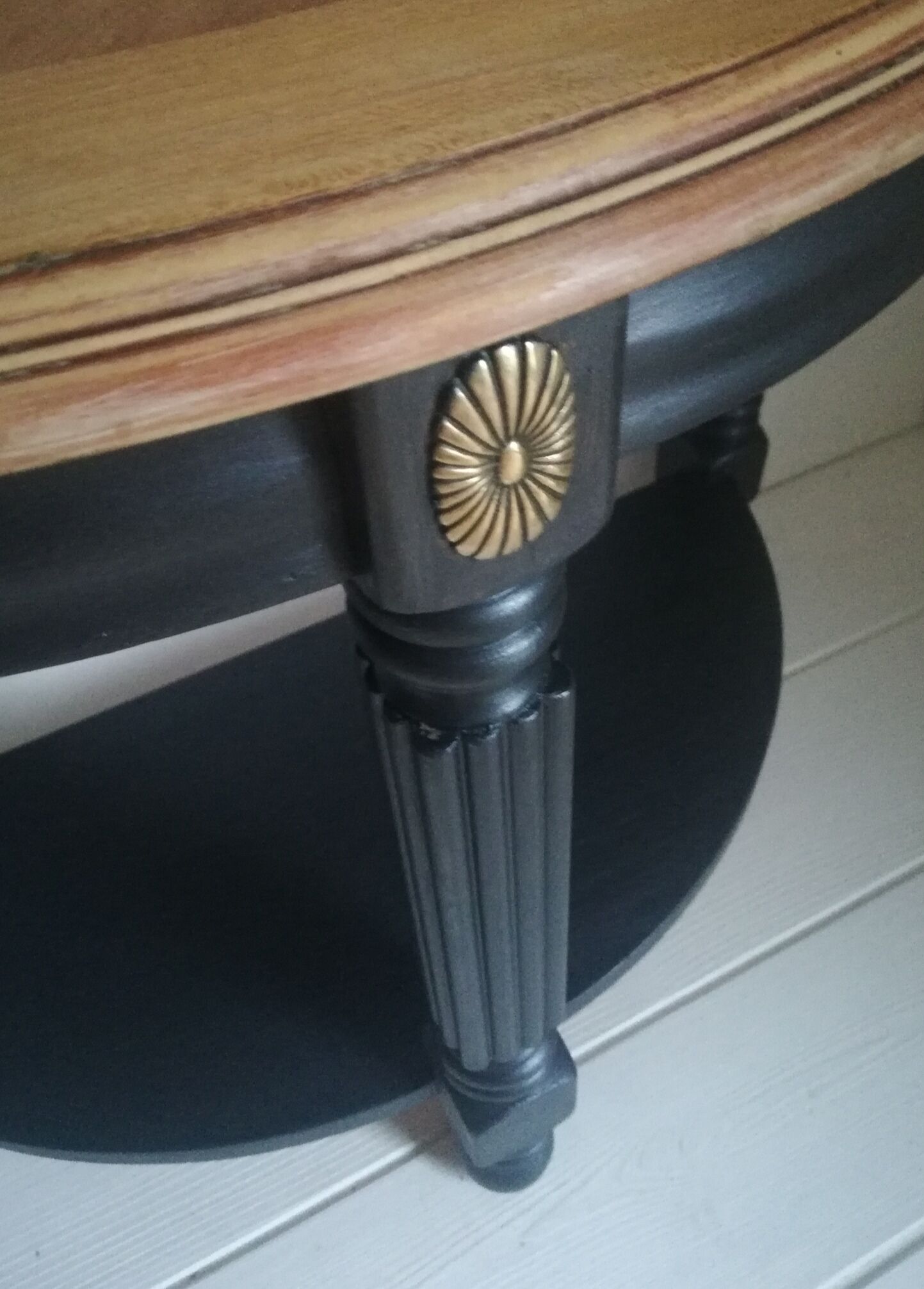 Small half-moon side table