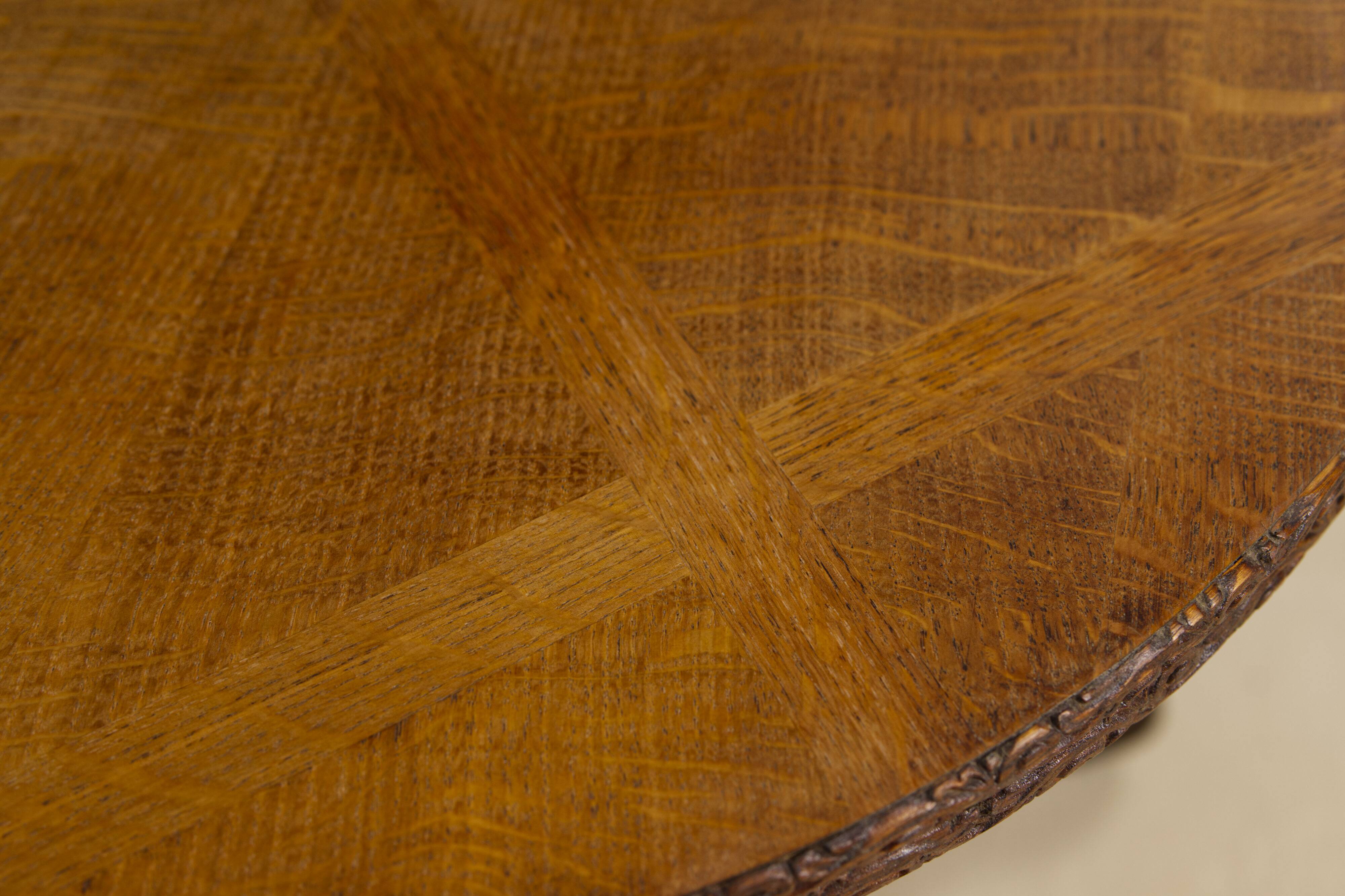 Art Deco Oak two-tiered side table, Belgium 1930's