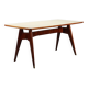 Vintage table in exotic wood and glass, Italian design, 1950s-1960s.