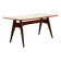 Vintage table in exotic wood and glass, Italian design, 1950s-1960s.