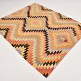 180x218Cm Geometric Style Kilim Rug, 6x7 Rugged Carpet