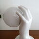 Pair of ceramic hand sconces - globe ball - vintage design 70's