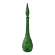 Grande bouteille verte Génie Empoli en verre bullé, Italie 1960s