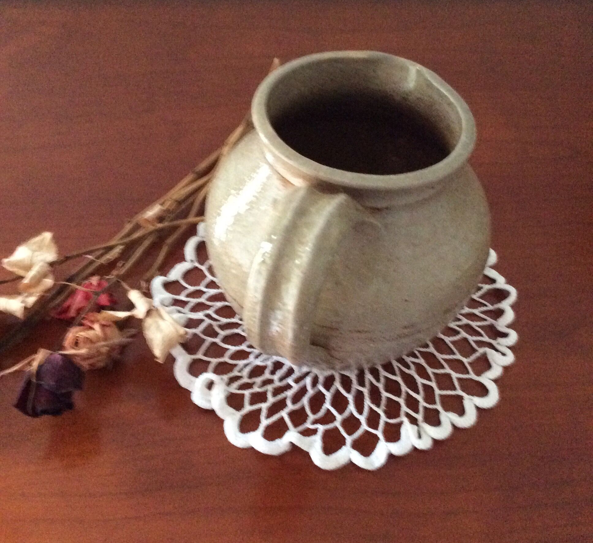 Glazed sandstone jug pitcher
