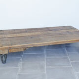 Industrial coffee table - wood and wheels