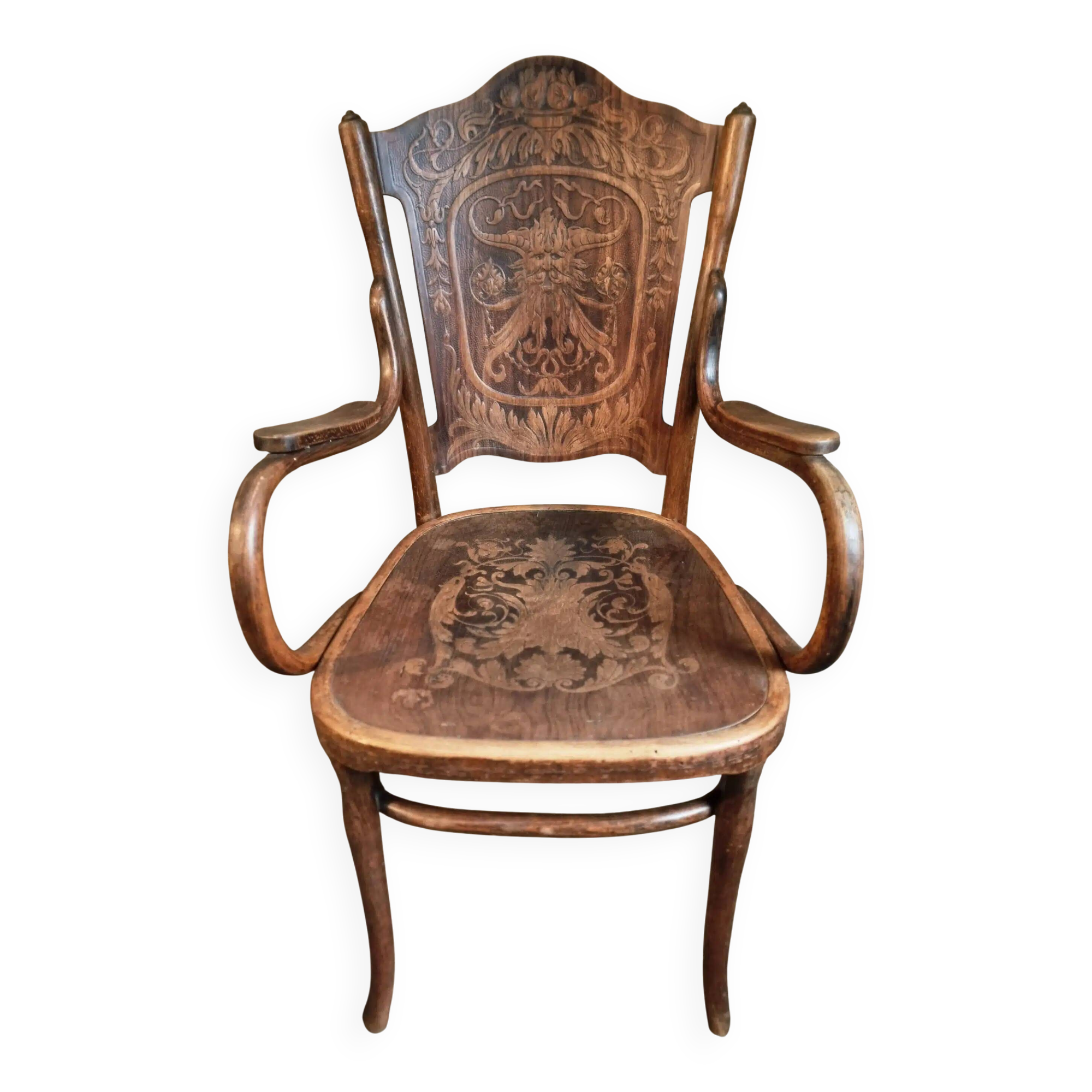 Jacob & Josef Kohn antique armchair, Vienna, circa 1900