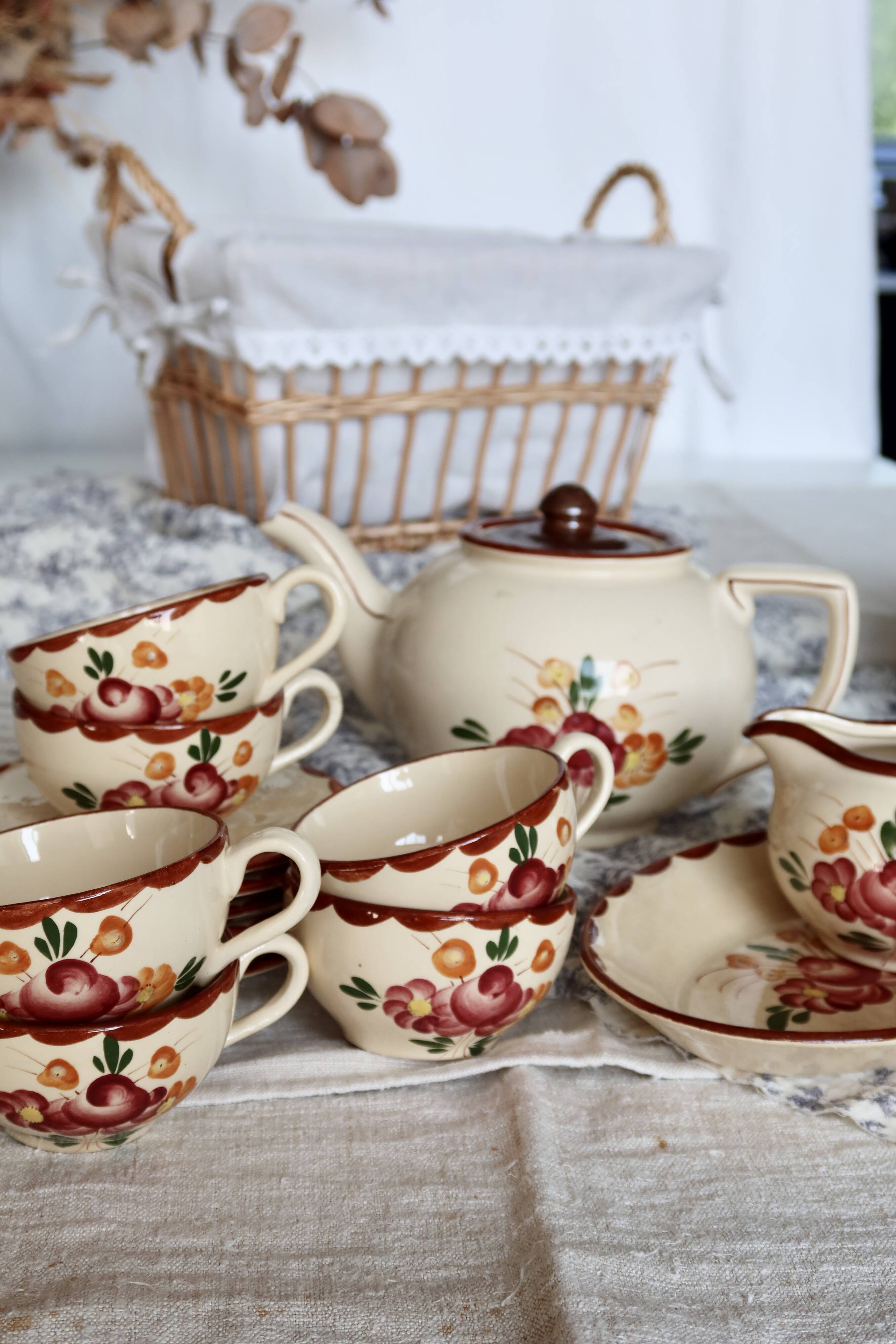Vintage Longchamp earthenware tea set - Agen model - 5 pieces