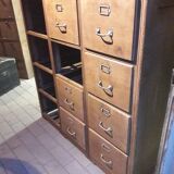 Former furniture of notary in oak 12 drawers 1930
