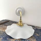 New electrified white opaline wall lamp