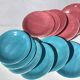 12 Hand-painted dessert plates Salins