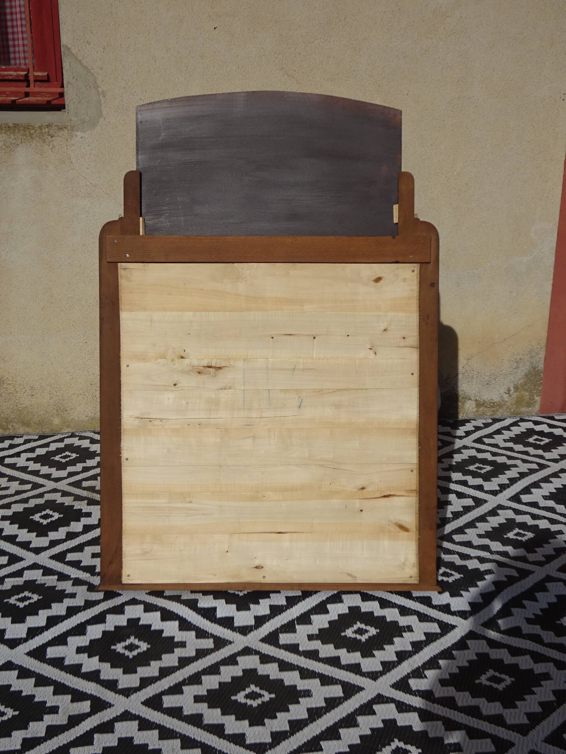 Art Deco mirror in walnut frame 126/88cm