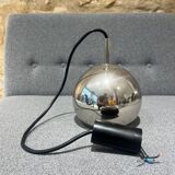 Chrome metal ball pendant light, 1970s