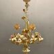 Italian Tole and Ceramic Rose Chandelier