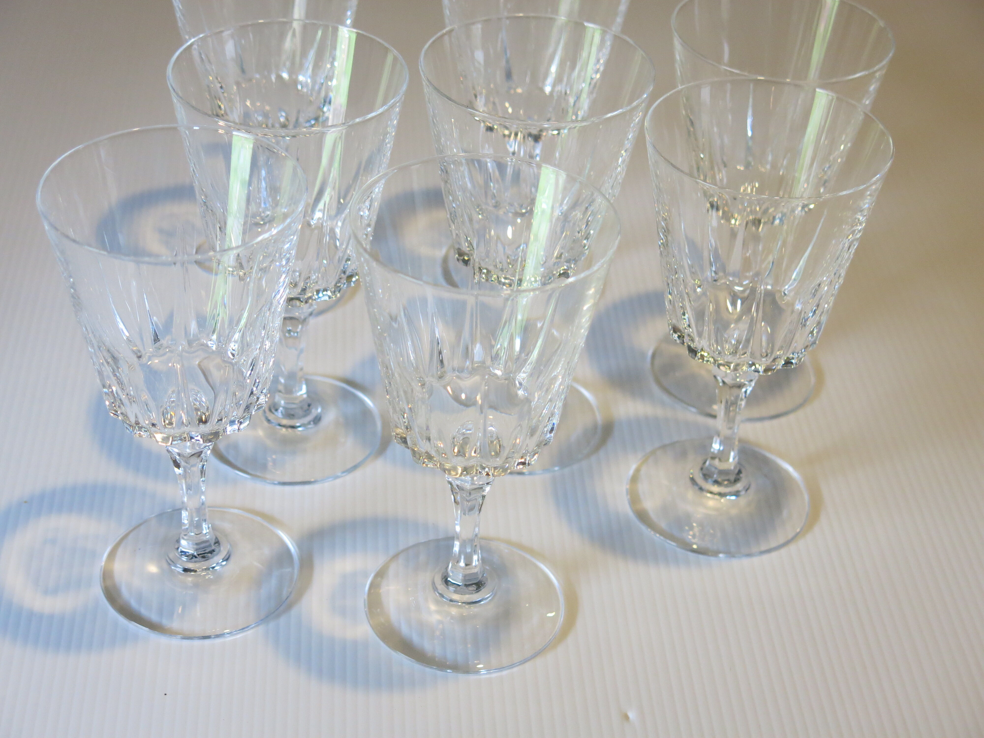 8 glasses with semi-crystal stems