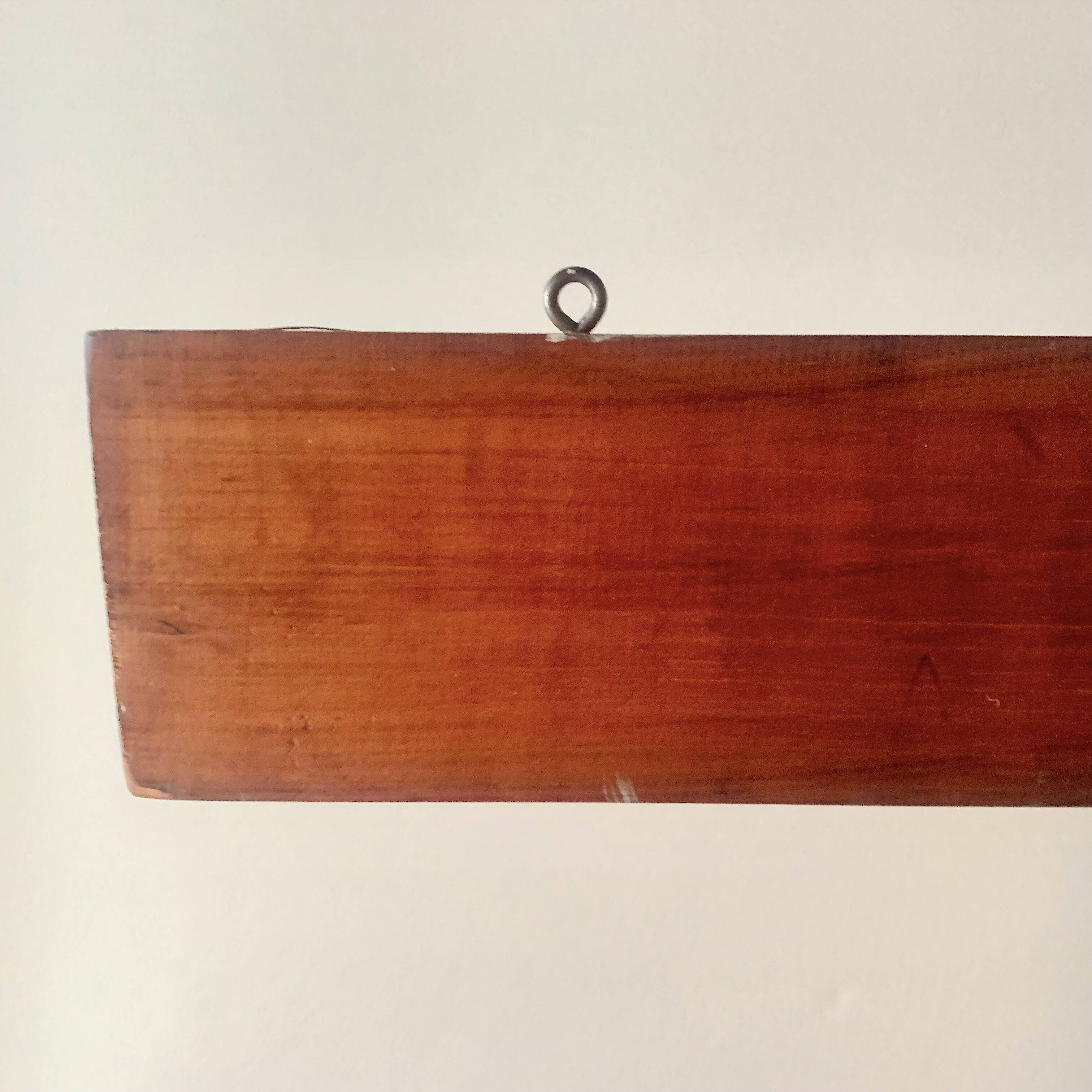 Vintage wooden wall coat rack - 6 double hooks