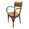 Baumann curved wood armchair