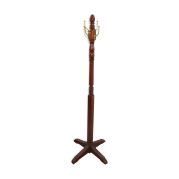 Coat rack known as "Parrot" in mahogany and bronze, circa 1950